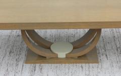 Karl Springer LTD Karl Springer Style Art Deco Dining Table With Two Leaves - 1542623