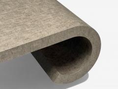 Karl Springer LTD Karl Springer Style Mid Century Modern Grey Faux Shagreen Coffee Table 1980s - 3989445