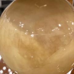 Karl Springer LTD Pair of Karl Springer Ltd Modern Citron Goatskin Sphere Table Lamps - 4274578