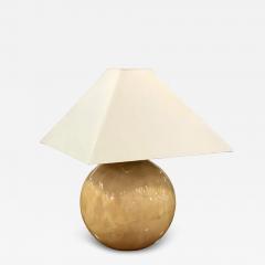 Karl Springer LTD Pair of Karl Springer Ltd Modern Citron Goatskin Sphere Table Lamps - 4307275