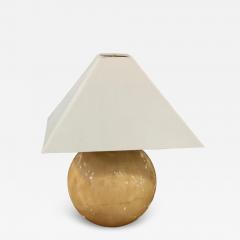 Karl Springer LTD Pair of Karl Springer Ltd Modern Pearl Grey Goatskin Sphere Table Lamps - 4307273