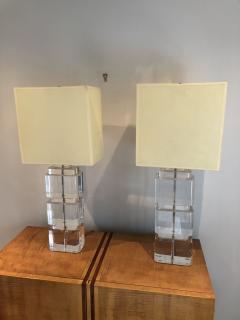 Karl Springer LTD Pair of Liquid Lucite Column Table Lamps by Karl Springer - 874707