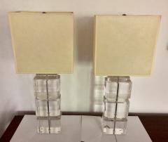 Karl Springer LTD Pair of Liquid Lucite Column Table Lamps by Karl Springer - 874712