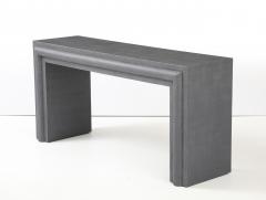 Karl Springer Lacquered Linen Console Table in the style of Karl Springer  - 4622206