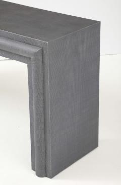 Karl Springer Lacquered Linen Console Table in the style of Karl Springer  - 4622209