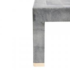 Karl Springer Large Blue Shagreen Cocktail Table Bone Inlay Style of Karl Springer 1985 - 4529798