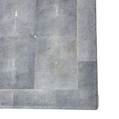 Karl Springer Large Blue Shagreen Cocktail Table Bone Inlay Style of Karl Springer 1985 - 4529801