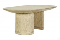 Karl Springer Large Dining Table with Stone Mosaic Surface by Karl Springer - 2771238