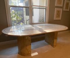 Karl Springer Large Dining Table with Stone Mosaic Surface by Karl Springer - 2771239