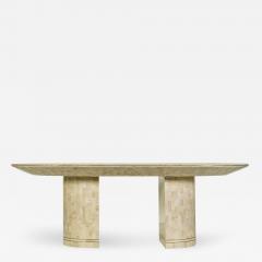 Karl Springer Large Dining Table with Stone Mosaic Surface by Karl Springer - 2775436