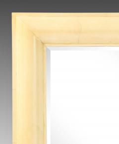 Karl Springer Large Lacquered Goatskin Beveled Wall Mirror by Karl Springer - 2620290