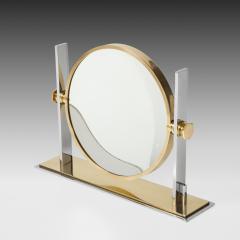 Karl Springer Large Vanity Mirror in Brass and Chrome by Karl Springer - 3095006