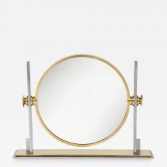 Karl Springer Large Vanity Mirror in Brass and Chrome by Karl Springer - 3098429