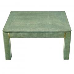Karl Springer Lizard Skin Side End Table with Brass Trim 1970 - 4315839