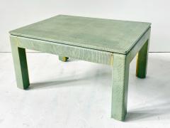 Karl Springer Lizard Skin Side End Table with Brass Trim 1970 - 4315841