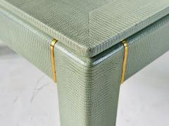 Karl Springer Lizard Skin Side End Table with Brass Trim 1970 - 4315844
