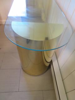 Karl Springer Lovely Brass Half Cylinder Console Table Mid Century modern Karl Springer style - 1033552