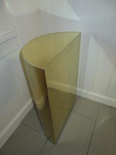 Karl Springer Lovely Brass Half Cylinder Console Table Mid Century modern Karl Springer style - 1033556