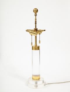 Karl Springer Lucite and Brass Bouilotte Table Lamp by Karl Springer c 1980s - 1224304