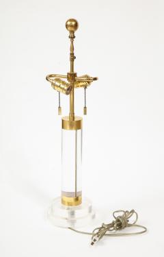 Karl Springer Lucite and Brass Bouilotte Table Lamp by Karl Springer c 1980s - 1224307