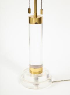 Karl Springer Lucite and Brass Bouilotte Table Lamp by Karl Springer c 1980s - 1224308