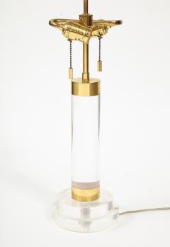 Karl Springer Lucite and Brass Bouilotte Table Lamp by Karl Springer c 1980s - 1224309