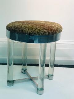 Karl Springer Lucite and Chrome Bench in the Style of Karl Springer - 916439