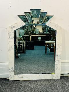 Karl Springer MAGNIFICIENT ART DECO REVIVAL BEVELED MIRROR AND MARBLE FRAME MIRROR - 3886346