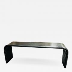 Karl Springer MODERN BLACK GRASSCLOTH CONSOLE IN THE MANNER OF KARL SPRINGER - 1995186