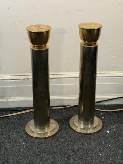 Karl Springer MODERN BRASS CHROME COLUMN PEDESTALS - 3999688