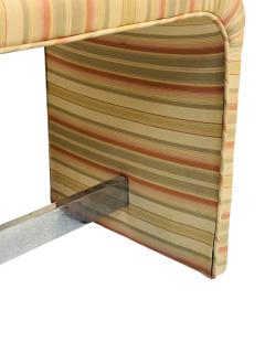Karl Springer MODERN FABRIC CHROME STRETCHER WATERFALL BENCHES MANNER OF KARL SPRINGER - 4737628