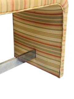 Karl Springer MODERN FABRIC CHROME STRETCHER WATERFALL BENCHES MANNER OF KARL SPRINGER - 4737630