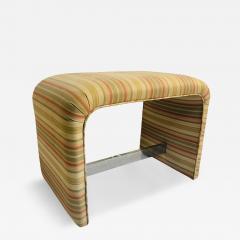 Karl Springer MODERN FABRIC CHROME STRETCHER WATERFALL BENCHES MANNER OF KARL SPRINGER - 4739181