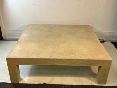 Karl Springer MODERN FAUX GRASSCLOTH COFFEE TABLE - 2875301