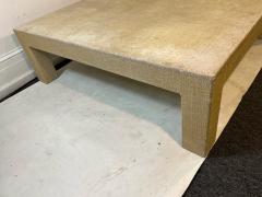 Karl Springer MODERN FAUX GRASSCLOTH COFFEE TABLE - 2875302