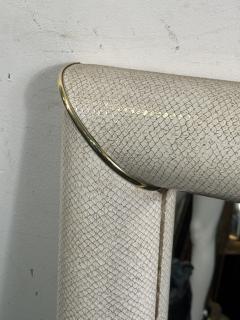 Karl Springer MODERN FAUX SNAKESKIN AND BRASS MIRROR IN THE MANNER OF KARL SPRINGER - 4156657