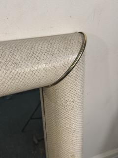 Karl Springer MODERN FAUX SNAKESKIN AND BRASS MIRROR IN THE MANNER OF KARL SPRINGER - 4156662