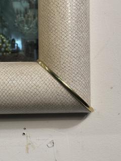 Karl Springer MODERN FAUX SNAKESKIN AND BRASS MIRROR IN THE MANNER OF KARL SPRINGER - 4156666