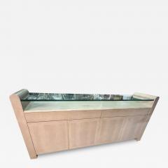 Karl Springer MODERN FAUX SNAKESKIN SIDEBOARD WITH GLASS TOP IN THE MANNER OF KARL SPRINGER - 3991879