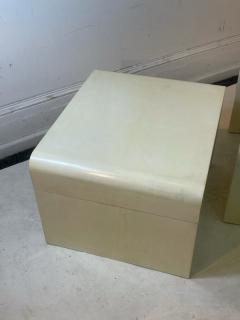 Karl Springer MODERN PAIR OF GOATSKIN WATERFALL TABLES - 2344441