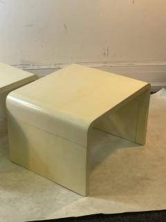 Karl Springer MODERN PAIR OF GOATSKIN WATERFALL TABLES - 2344443