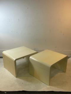 Karl Springer MODERN PAIR OF GOATSKIN WATERFALL TABLES - 2344445