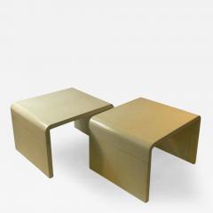 Karl Springer MODERN PAIR OF GOATSKIN WATERFALL TABLES - 2360886