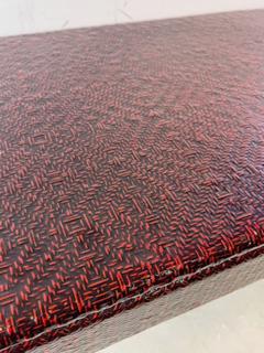 Karl Springer MODERN RED LACQUER WOVEN DESIGN CONSOLE IN THE MANNER OF KARL SPRINGER - 1804623