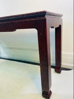 Karl Springer MODERN RED LACQUER WOVEN DESIGN CONSOLE IN THE MANNER OF KARL SPRINGER - 1804624