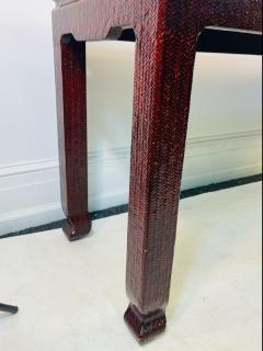 Karl Springer MODERN RED LACQUER WOVEN DESIGN CONSOLE IN THE MANNER OF KARL SPRINGER - 1804626