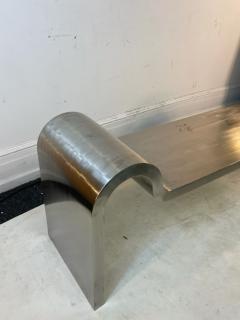 Karl Springer MODERN SCULPTURAL POLISHED STEEL BENCH - 2313385