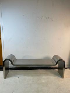 Karl Springer MODERN SCULPTURAL POLISHED STEEL BENCH - 2313393