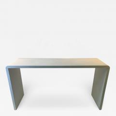 Karl Springer MODERN WHITE FAUX OSTRICH CONSOLE TABLE IN THE MANNER OF KARL SPRINGER - 1711432