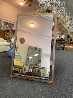 Karl Springer MODERNIST CHROME AND BRASS ACCENT MIRROR IN THE MANNER OF KARL SPRINGER - 1585083